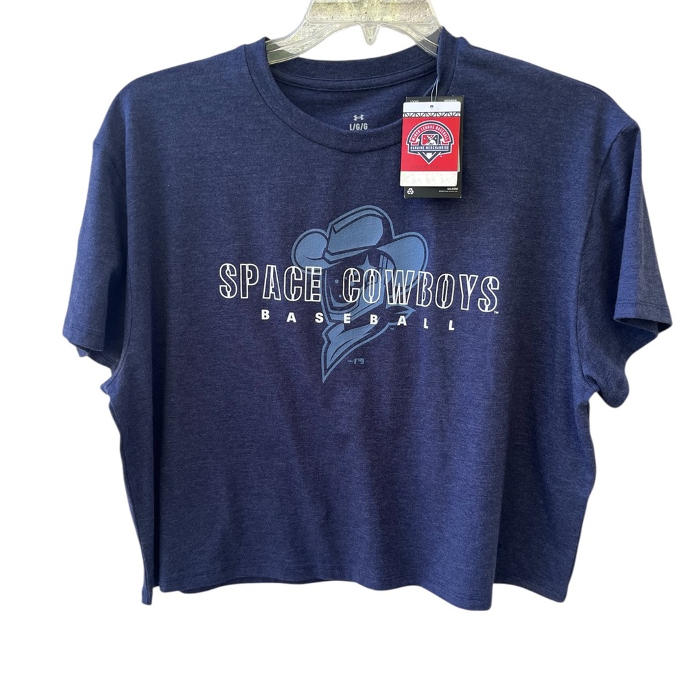 Under Armour Space Cowboys Corked Bat All Day T-shirt Women’s Large Blue New